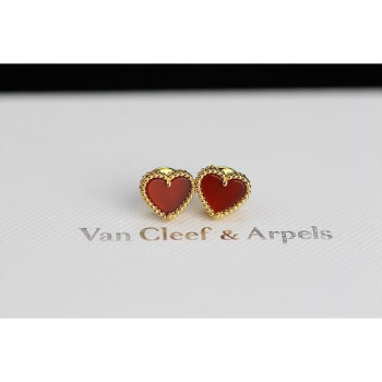 반클리프 카넬리언 하트 귀걸이 옐로우골드 KK팩토리