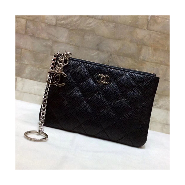 샤넬 케비어 은장 동전&카드지갑 AS1009-1