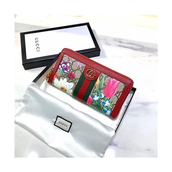 구찌 플라워 오피디아 지퍼 장지갑 523153-1