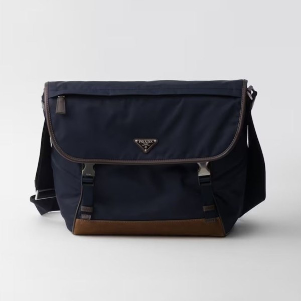 프라다 리나일론 및 가죽 숄더백 VAL팩토리