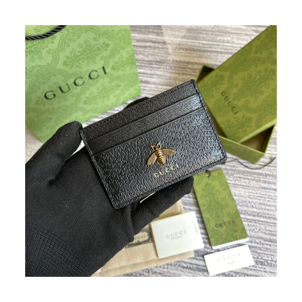 구찌 시그니처 꿀벌 카드지갑 473927 블랙