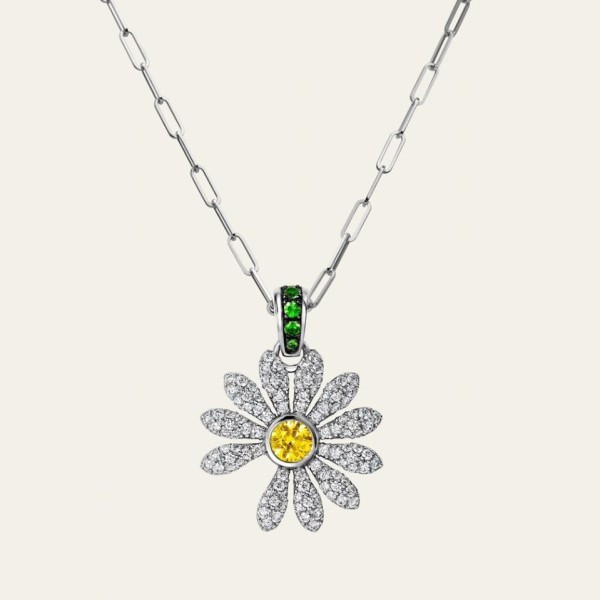 제이콥앤코 X PMO 플라워 펜던트 파베 목걸이 QB팩토리