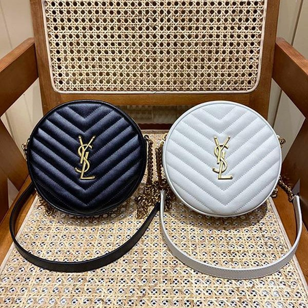 입생로랑 바이닐 라운드 카메라백 610436