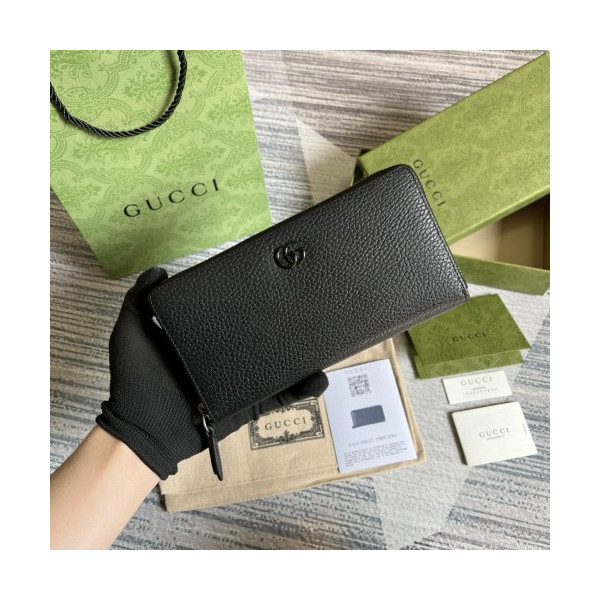 구찌 GG 마몽트 지퍼 장지갑 456117 블랙