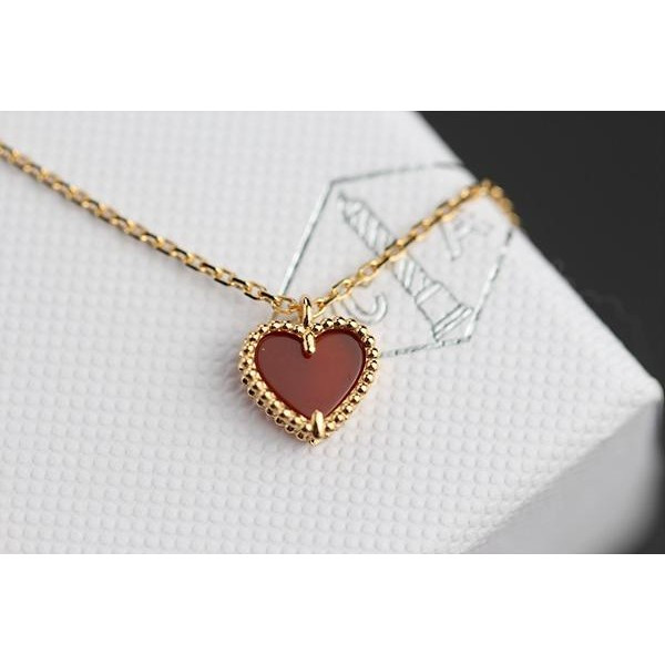 반플리프 카넬리언 하트 목걸이 로즈골드 KK팩토리