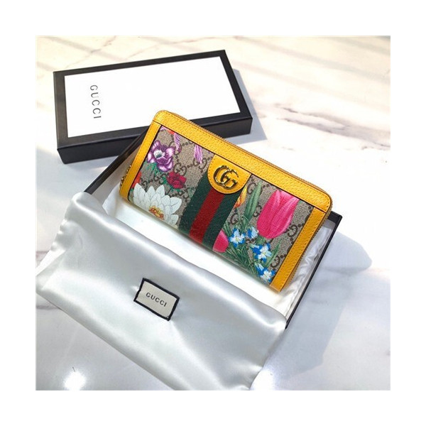 구찌 플라워 오피디아 지퍼 장지갑 523153-3