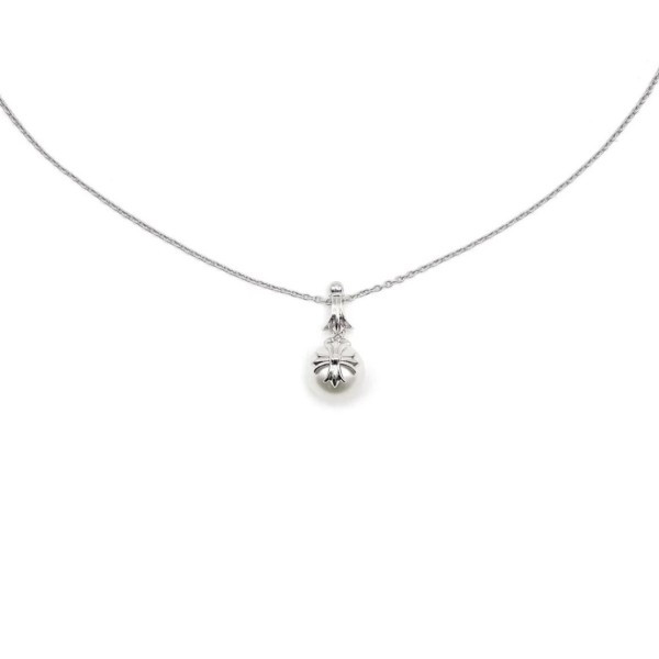 크롬하츠 미키모토 화이트 골드 크로스 진주 목걸이 QB팩토리