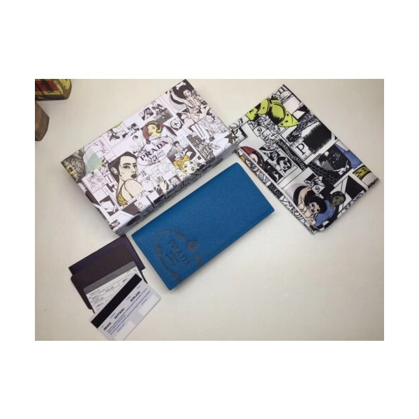 Prada 2020 Saffiano Mens Wallet, 2MV836 - 프라다 2020 사피아노 남성용 장지갑,PRAW0156,19CM.블루