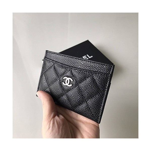 CHANEL 샤넬 카드지갑 캐비어 은장