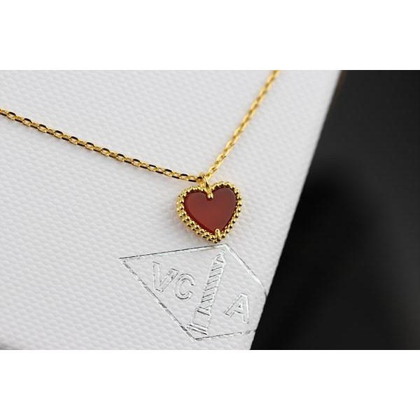 반클리프 카넬리언 하트 목걸이 옐로우골드 KK팩토리