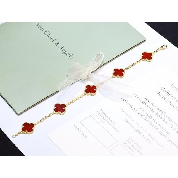 반클리프 브레이슬릿 옐로우골드 카넬리언 KK팩토리