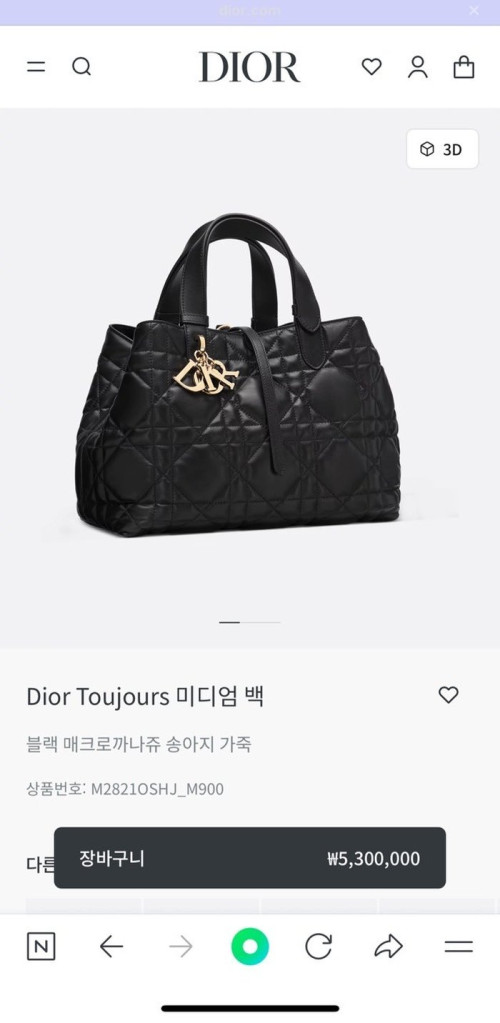 디올 뚜주흐 미디엄백 TOP팩토리