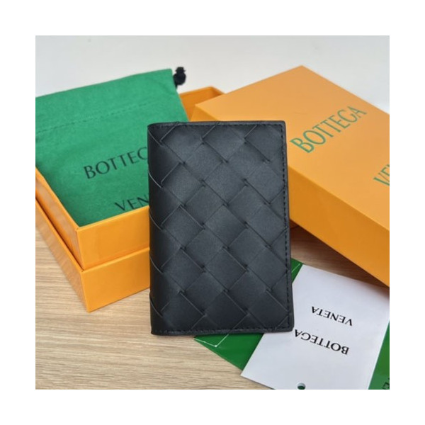 보테가베네타 카드지갑 592619 블랙 내부 오렌지