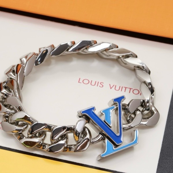 루이비통 LV 블루로고 체인팔찌 AT팩토리