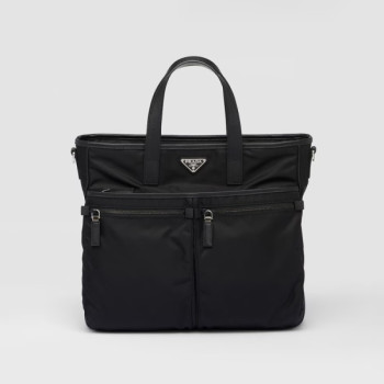 프라다 리나일론 및 사피아노 가죽 토트백 KK팩토리