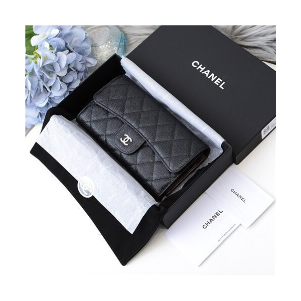 샤넬 캐비어 장지갑 19CM AS90812