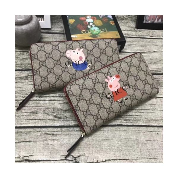 Gucci 구찌 남여공용 피기 지퍼롱월렛 블루피그,레드피그