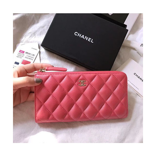 [CHANEL]샤넬 지퍼 장지갑 A68788-2 캐비어 은장