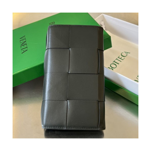 보테가베네타 인트레치아토 위빙 레더 장지갑 다크모스 679845