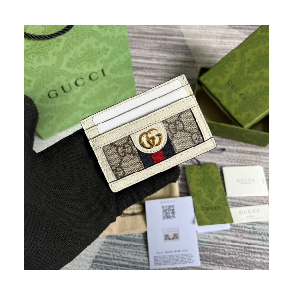 구찌 GG 오피디아 웹 카드지갑 화이트 523159