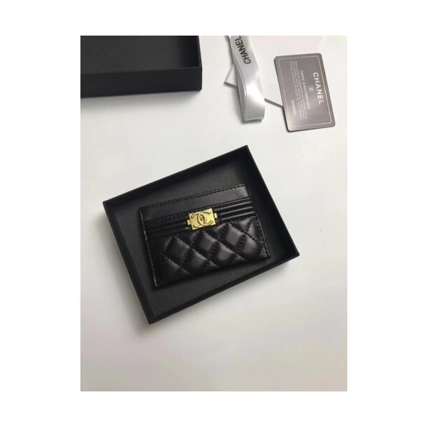Chanel 2020 여성용 보이 퀄팅 카드홀더 금장,은장