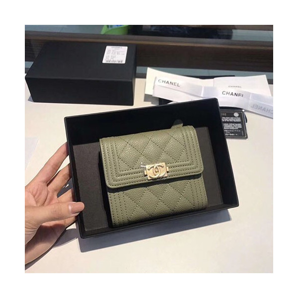 샤넬 LEBOY 지갑 케비어 금장 AS87088