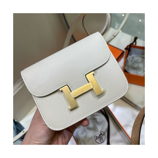 에르메스 콘스탄스 슬림 지갑 앱송 골드 하드웨어 그리 빨