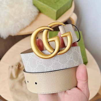구찌 마몬트 GG수프림캔버스 레더 벨트 4cm