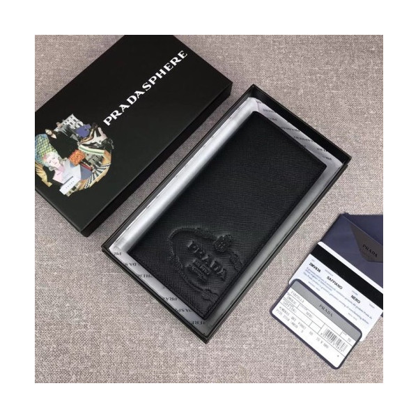 Prada 2020 Saffiano Mens Wallet, 2MV836 - 프라다 2020 사피아노 남성용 장지갑,PRAW0154,19CM.블랙
