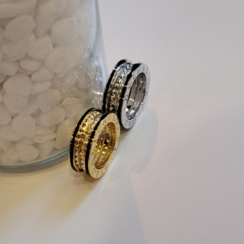 불가리 락스터드 투밴드 애나멜 링 QB팩토리