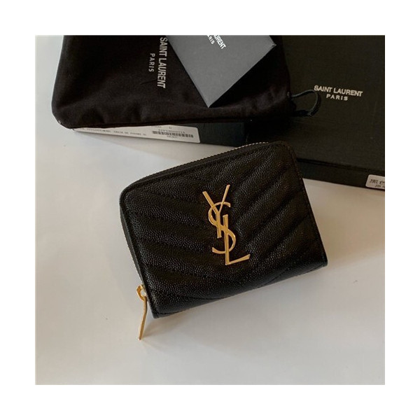 Saint Laurent 생로랑 캐비어 금장 반지갑 Y403723