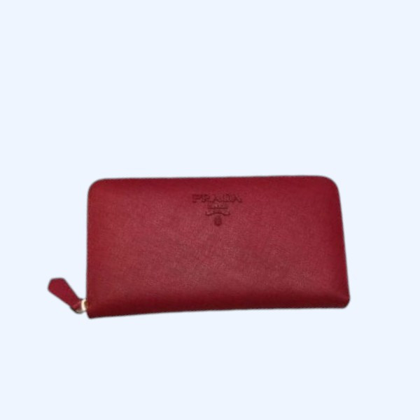 Prada 프라다 여성용 사피아노 지퍼 장지갑 레드,핑크