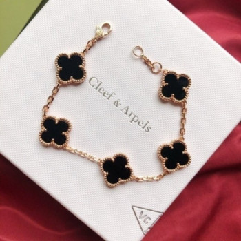 반클리프 알함브라 5모티브 팔찌 블랙 QB팩토리