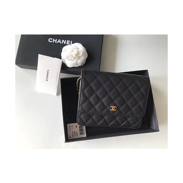 [CHANEL]샤넬 클래식 체인 지갑 A84310-4 캐비어 금장