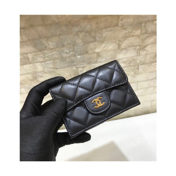 샤넬 램스킨 금장 지갑 C84401