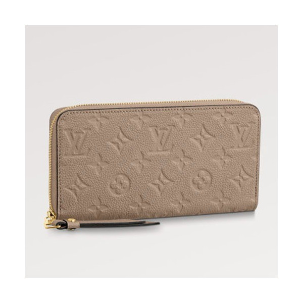 루이비통 모노그램 앙프렝뜨 여성 지퍼 장지갑 투르텔 베이지 M69034