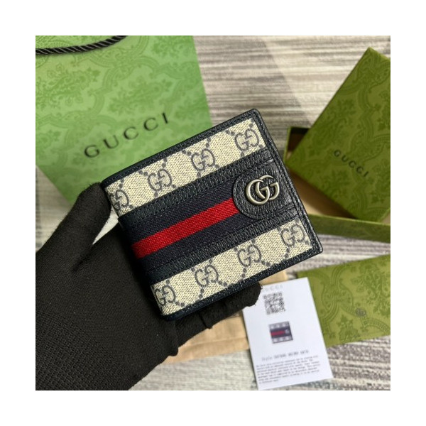 구찌 오피디아 GG 반지갑 네이비 597606