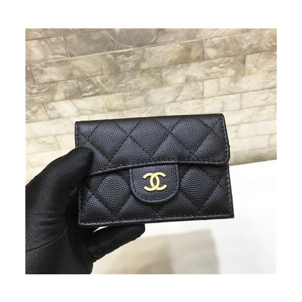 샤넬 케비어 금장 지갑 C84401