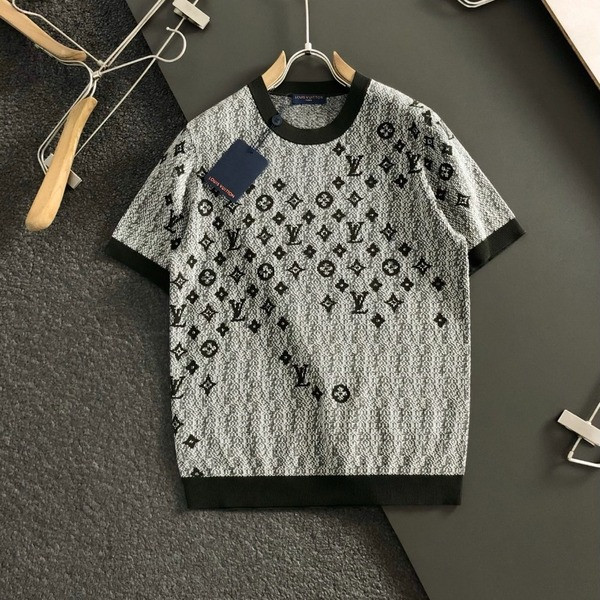[ LV ] 자카드 울 반팔 니트
