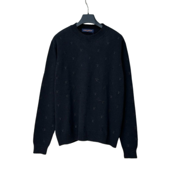 [ LV ] 로고 자수 라운드 니트