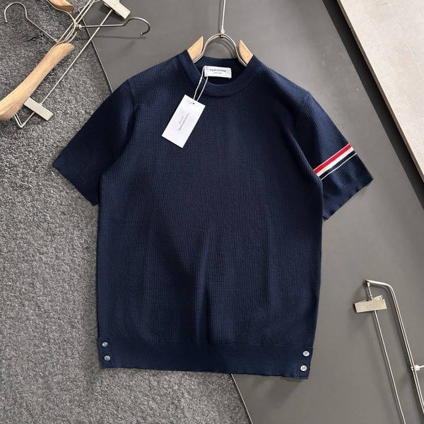 [ Thom Browne ] 톰브라운 라운드 반팔 니트