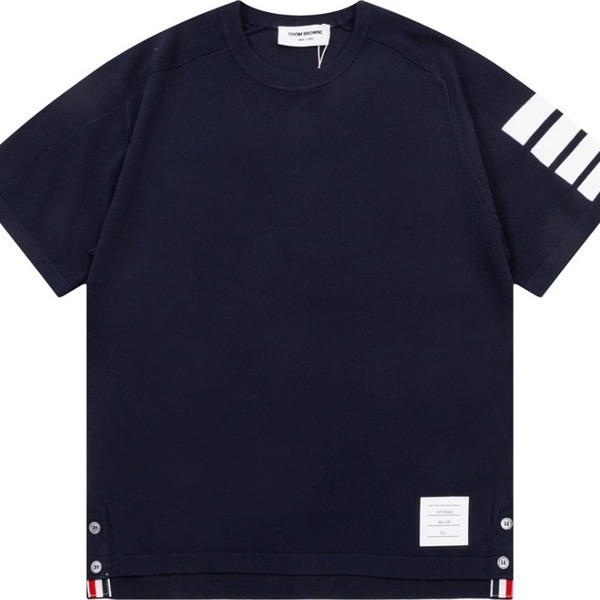 [ Thom Browne ] 톰브라운 라운드 반팔 니트