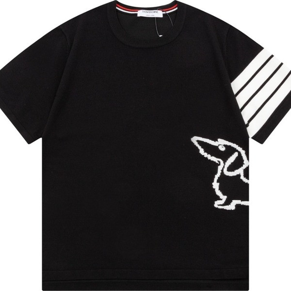 [ Thom Browne ] 톰브라운 라운드 반팔 니트