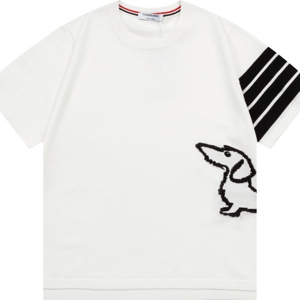 [ Thom Browne ] 톰브라운 라운드 반팔 니트