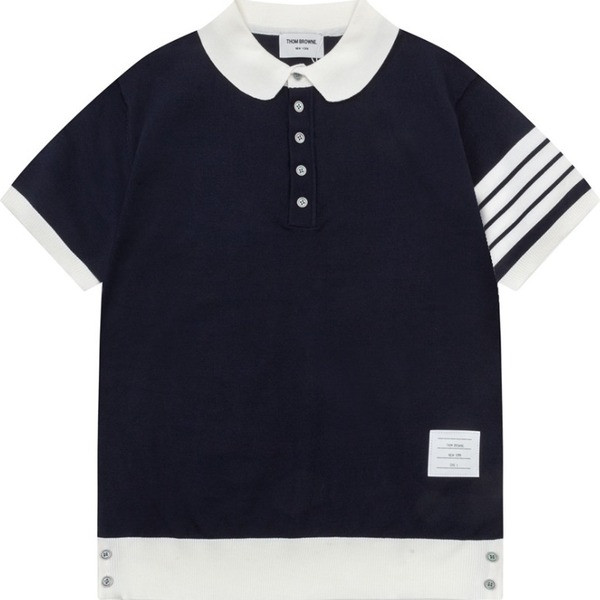 [ Thom Browne ] 톰브라운 PK 카라 반팔 니트