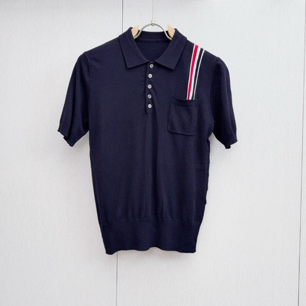 [ Thom Browne ] 톰브라운 카라 반팔 니트