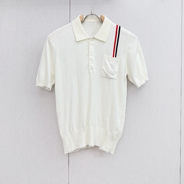 [ Thom Browne ] 톰브라운 카라 반팔 니트