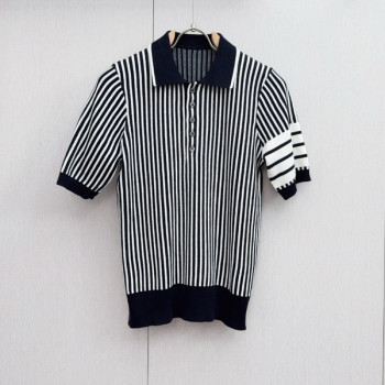 [ Thom Browne ] 톰브라운 카라 반팔 니트