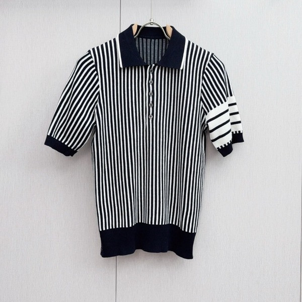 [ Thom Browne ] 톰브라운 카라 반팔 니트