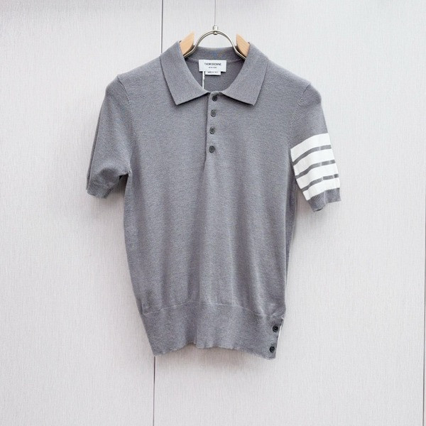 [ Thom Browne ] 톰브라운 카라 반팔 니트